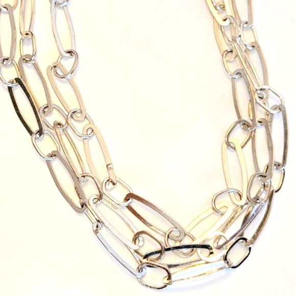 Chain Necklace, Paper Clip 📎Link Chain, Silver-tone Long 65", NWOT - Picture 4 of 6